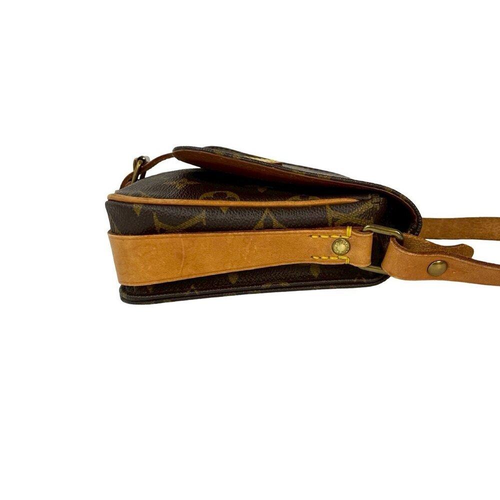 LOUIS VUITTON Authentic Vintage Brown Monogram Leather Pochette Shoulder Bag - Picture 6 of 9
